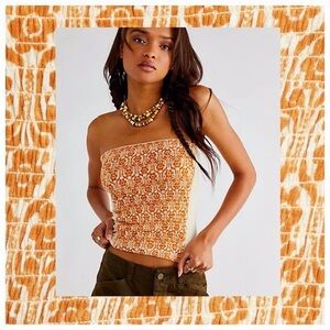Orange and Cream free people tube top